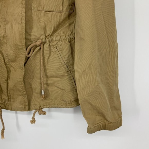 Old Navy Utility Jacket Khaki Tan Zip Button Front Pockets - Picture 8 of 12